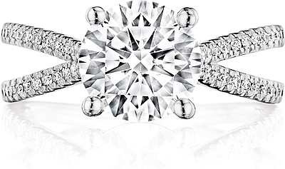 Henri Daussi Split Shank Diamond Engagement Ring