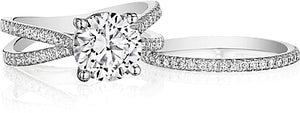 Henri Daussi Split Shank Diamond Engagement Ring