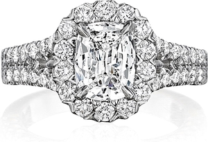 Henri Daussi Split Shank Diamond Engagement Ring