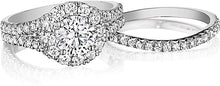 Henri Daussi Split Shank Halo Diamond Engagement Ring