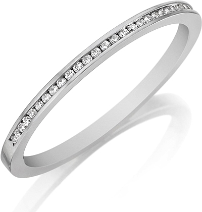 Thin channel set wedding band discount