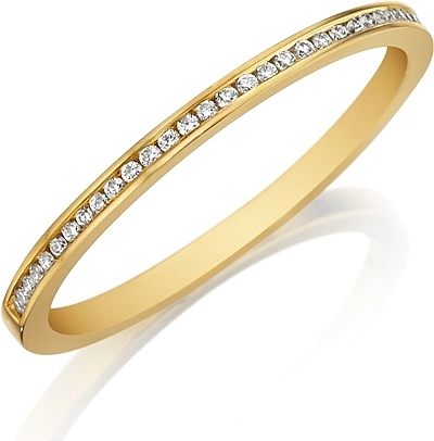 R-27-2 Henri Daussi Thin Channel Set Diamond Wedding Band