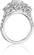 Henri Daussi Three Stone Diamond Engagement Ring