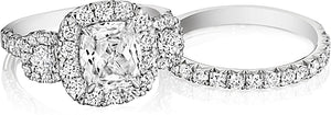 Henri Daussi Three Stone Diamond Engagement Ring