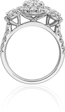 Henri Daussi Three Stone Diamond Engagement Ring