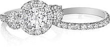 Henri Daussi Three Stone Diamond Engagement Ring