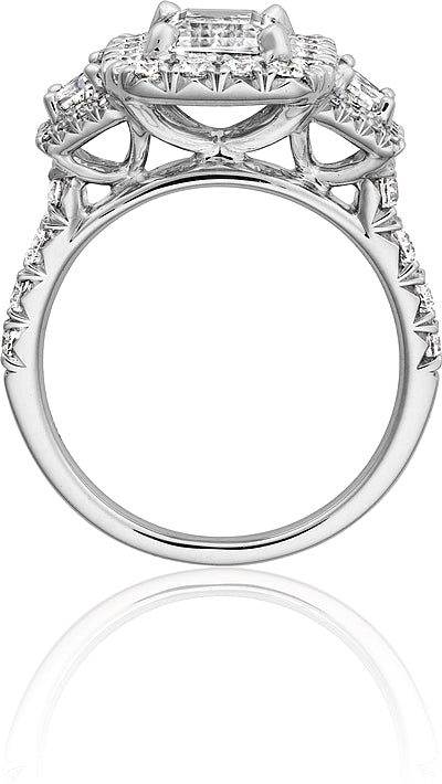 HZCMT Henri Daussi Three Stone Diamond Engagement Ring H