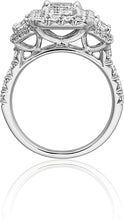 Henri Daussi Three Stone Diamond Engagement Ring