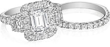 Henri Daussi Three Stone Diamond Engagement Ring