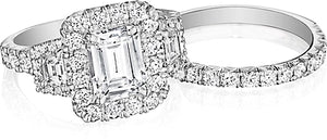 Henri Daussi Three Stone Diamond Engagement Ring
