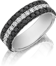 Henri Daussi Triple Row Diamond Wedding Band- 7mm