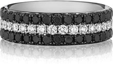Henri Daussi Triple Row Diamond Wedding Band- 7mm