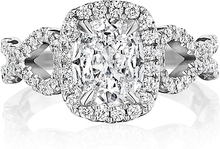 Henri Daussi Twist Shank Diamond Engagement Ring