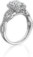 Henri Daussi Twist Shank Diamond Engagement Ring