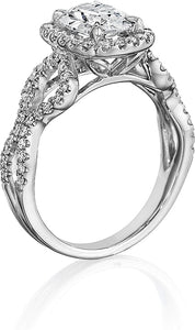 Henri Daussi Twist Shank Diamond Engagement Ring