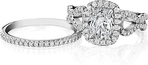 Henri Daussi Twist Shank Diamond Engagement Ring
