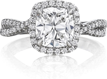 Henri Daussi Twist Shank Diamond Engagement Ring