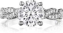 Henri Daussi Twist Shank Diamond Engagement Ring