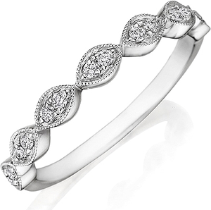 This Henri Daussi band features round brilliant bead set diamonds w...