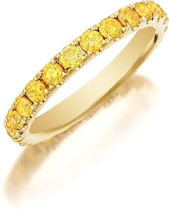 Henri Daussi Yellow Diamond Pave Band