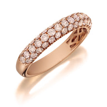 Henri Daussi Domed 3-Row Pink Diamond Pave Band