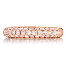 Henri Daussi Domed 3-Row Pink Diamond Pave Band