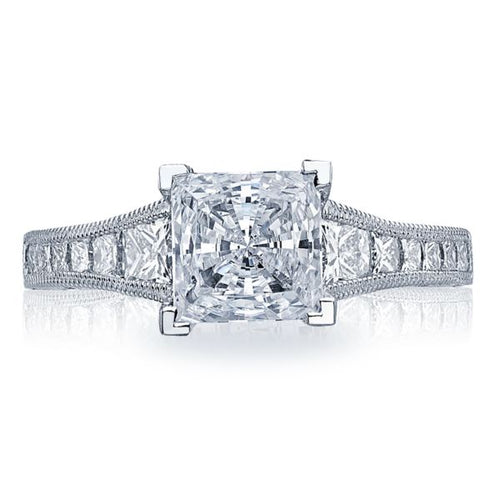 Tacori Channel-Set & Pave Princess Cut Diamond Engagement Ring-HT2510PR45