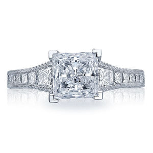 Tacori Channel-Set & Pave Princess Cut Diamond Engagement Ring