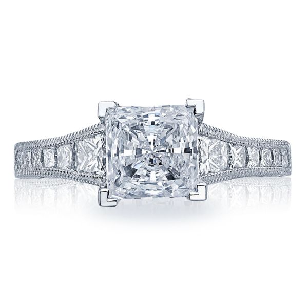 Tacori Channel-Set & Pave Princess Cut Diamond Engagement Ring