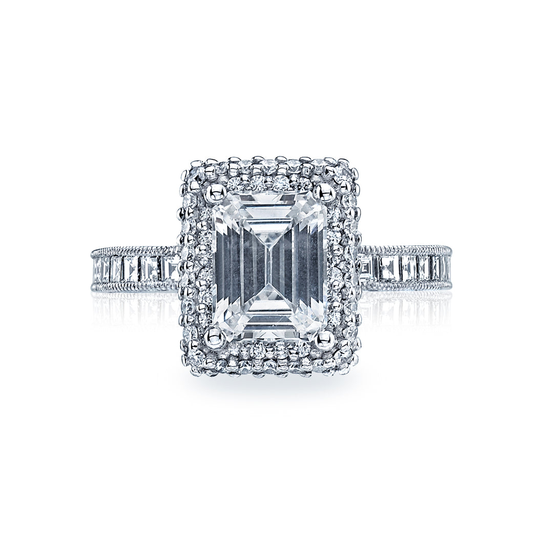 Tacori Channel Set Diamond Halo Engagement Ring