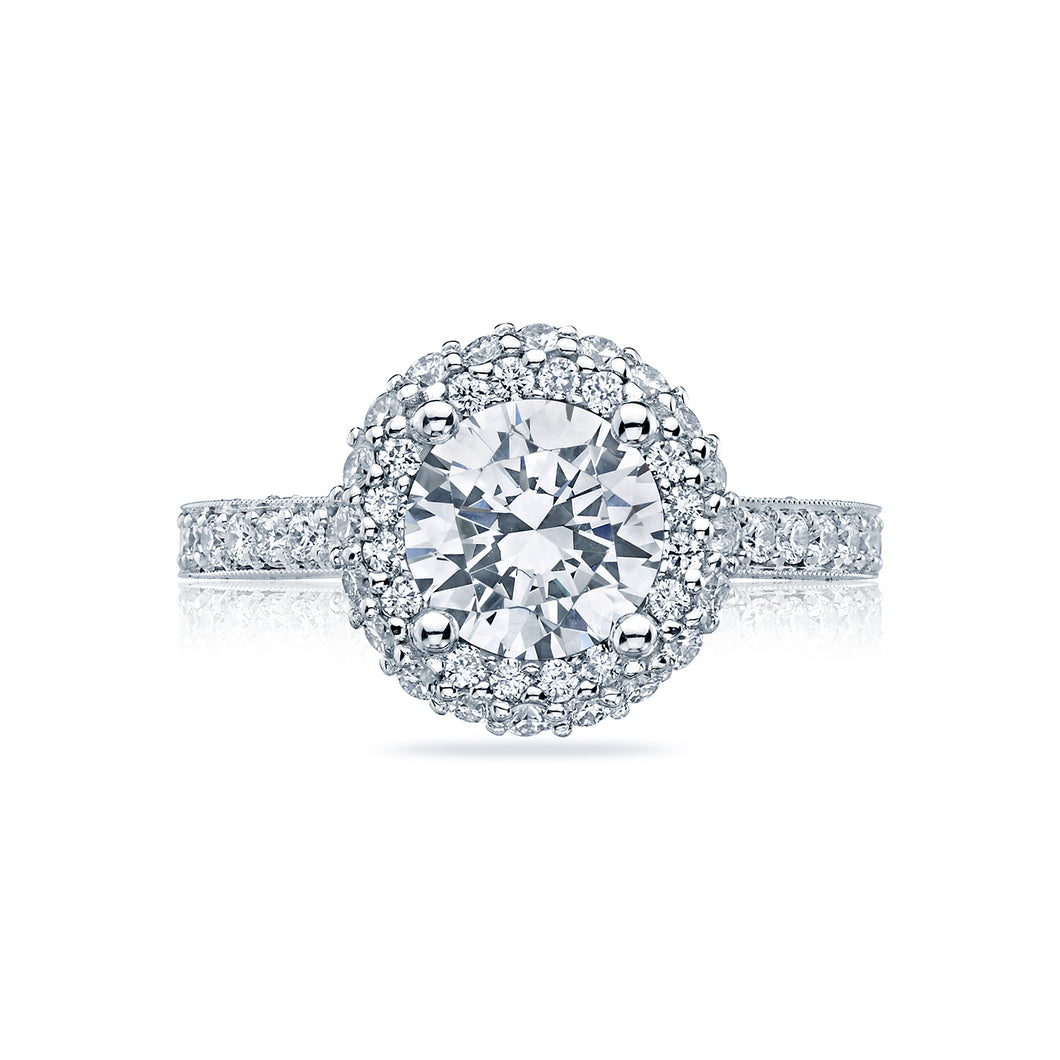 Tacori Double Halo Round Diamond Engagement Ring