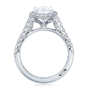Love in bloom. Diamonds in a French cut setting graduate into the o...