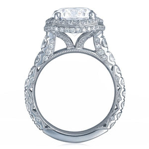 Tacori RoyalT Diamond Engagement Ring w/ Cushion Bloom