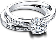 Jeff Cooper Channel-Set Engagement Ring with Round Brilliant Side Stones