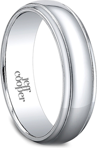 This classic polished men's wedding band is rounded for comfort wit...
