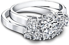 Jeff Cooper Lattice Three Stone Engagement Ring