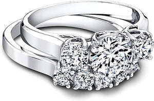 Jeff Cooper Lattice Three Stone Engagement Ring