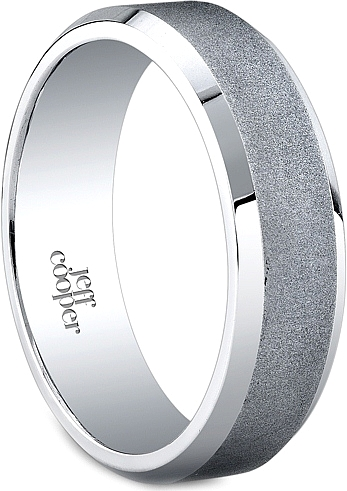 Jeff Cooper Satin Men's Wedding Band-6mm