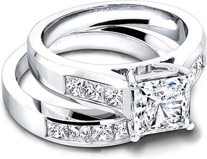 Jeff Cooper Wide Channel-Set Princess Cut Engagement Ring