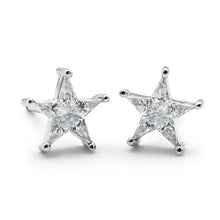 Simple and elegant star shaped studs with diamonds totaling .3ct