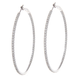 classic hoops featuring diamonds totaling 2.30ct