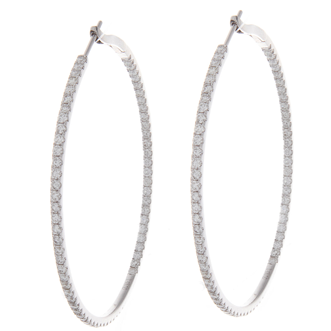 classic hoops featuring diamonds totaling 2.30ct