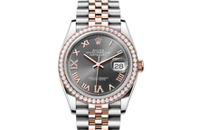 Oyster, 36 mm, Oystersteel, Everose gold and diamonds