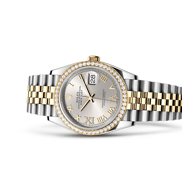 Oyster, 36 mm, Oystersteel, yellow gold and diamonds