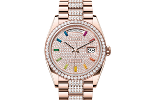 Oyster, 36 mm, Everose gold and diamonds