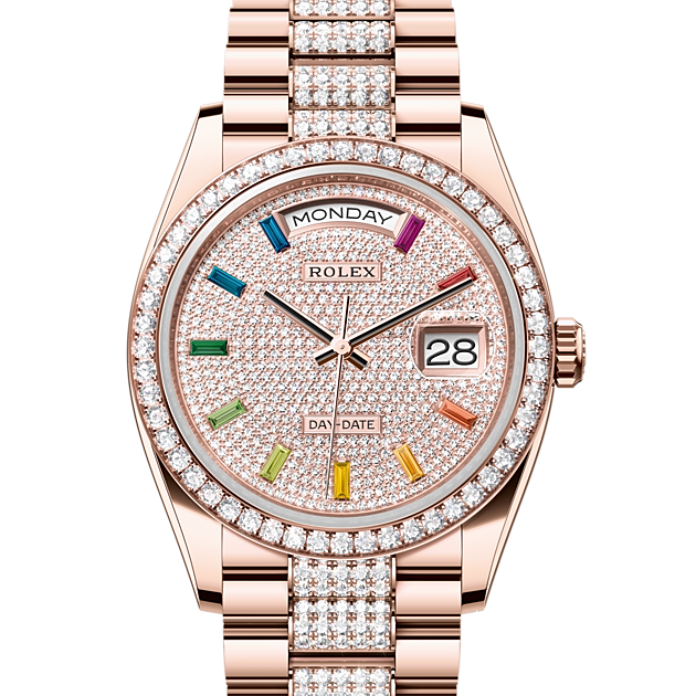 Oyster, 36 mm, Everose gold and diamonds