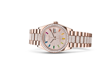 Oyster, 36 mm, Everose gold and diamonds
