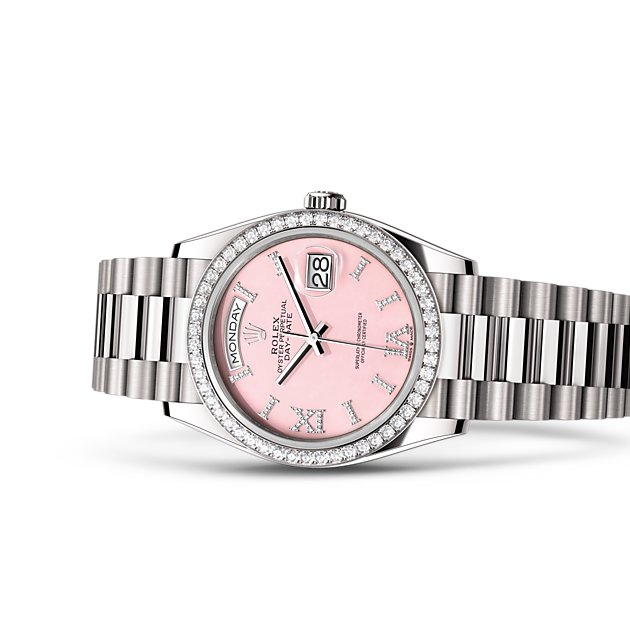 Oyster, 36 mm, white gold and diamonds