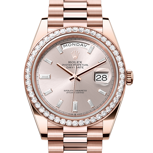 Oyster, 40 mm, Everose gold and diamonds