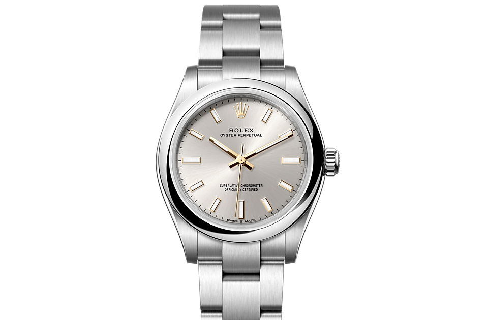 Rolex oyster perpetual silver dial best sale